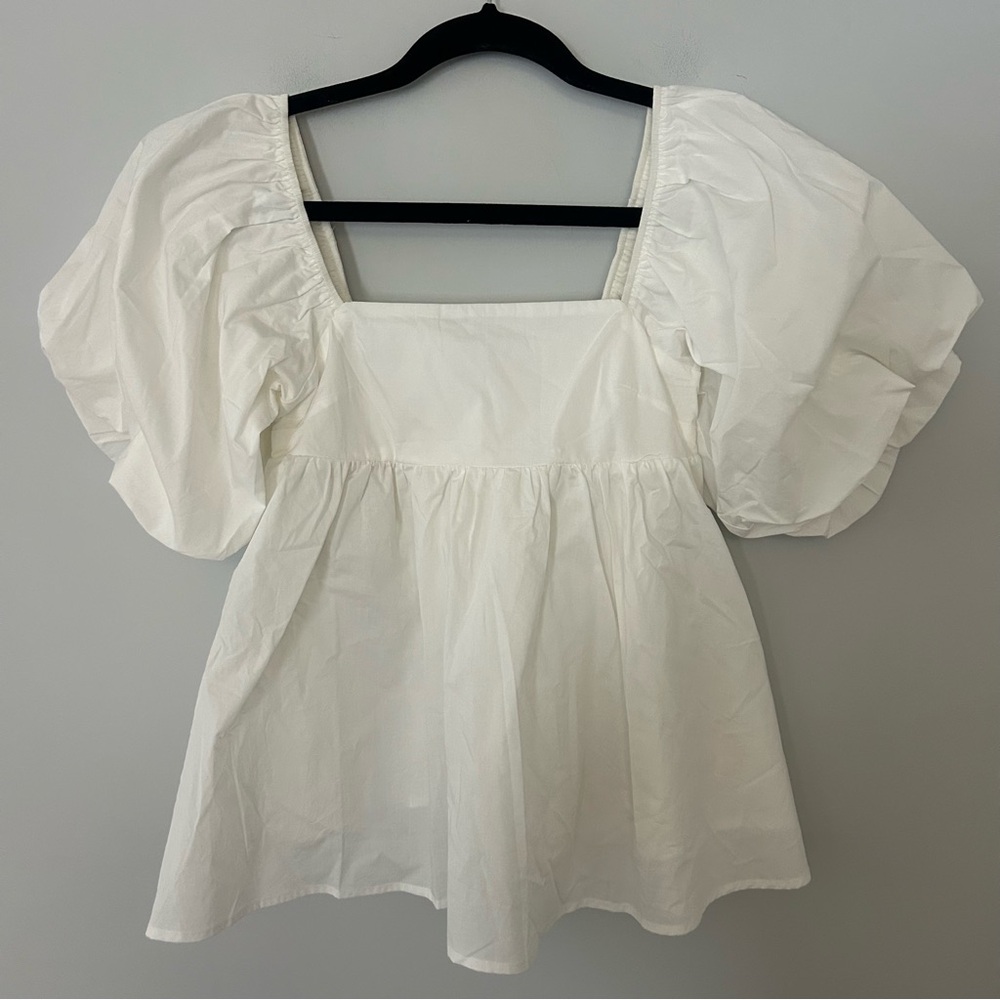 Petal & Pup White Puff Sleeve Blouse